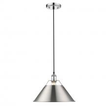  3306-L CH-PW - Orwell 14" Wide Large Pendant in Chrome with Pewter